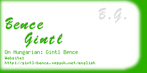 bence gintl business card